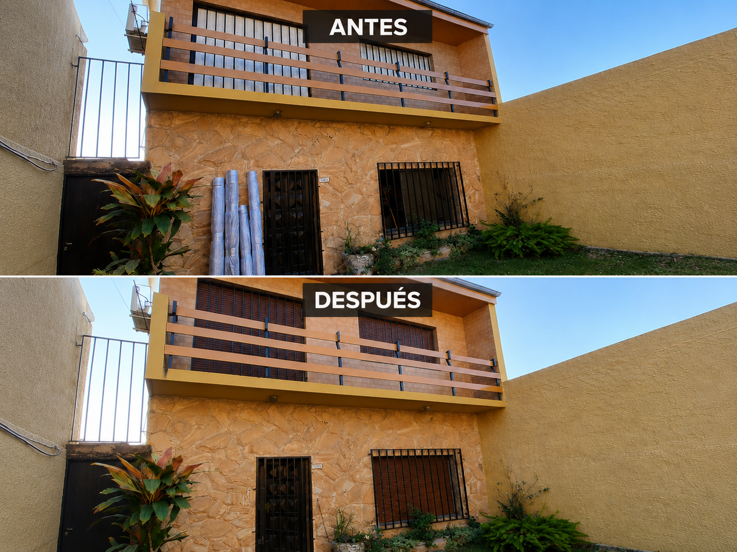 Cortinas enrollables de PVC instaladas